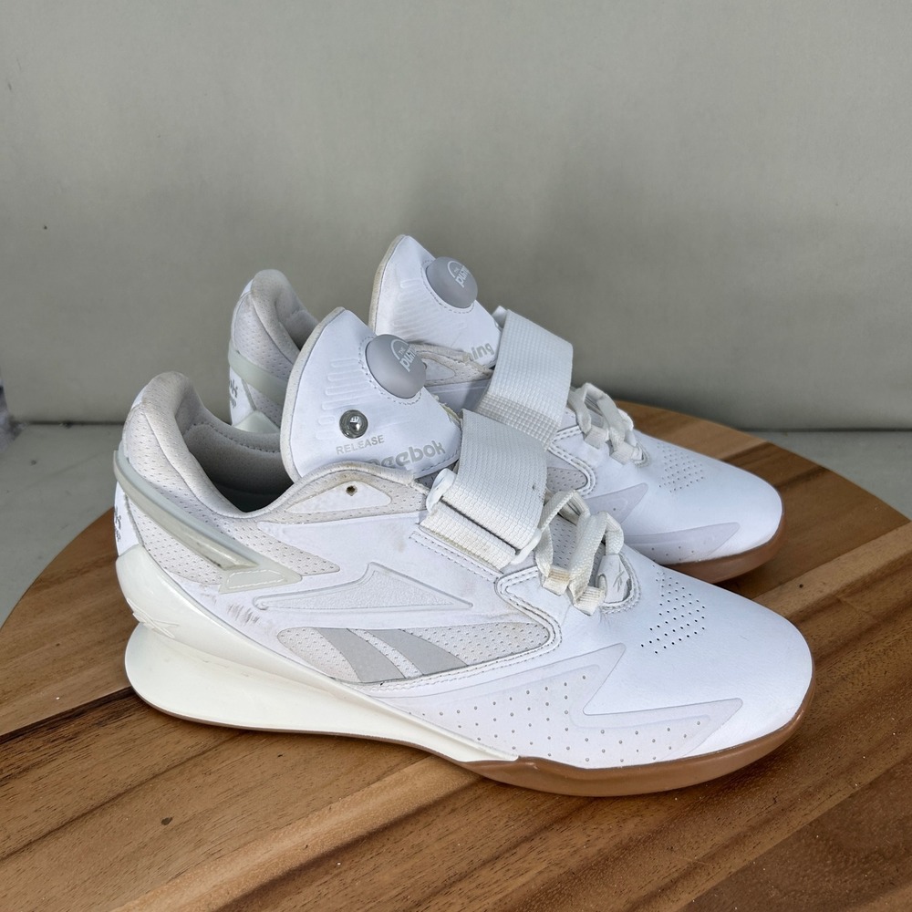 Reebok Legacy Lifter III Pump White Gum Weightlifting Shoes Women 8.5 HQ5875